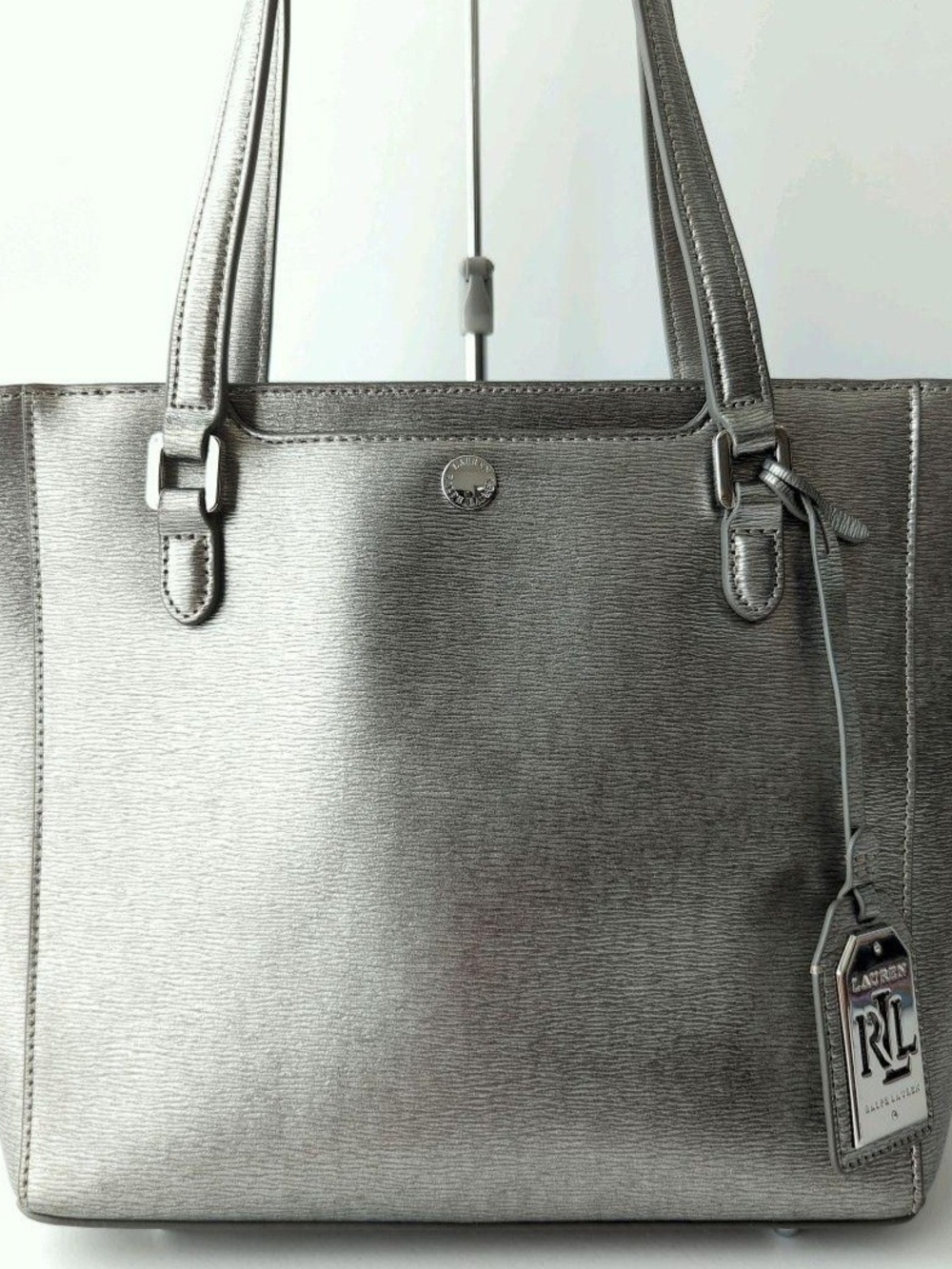 Ralph Lauren Silver Hand Bag - RLL Logo Tag